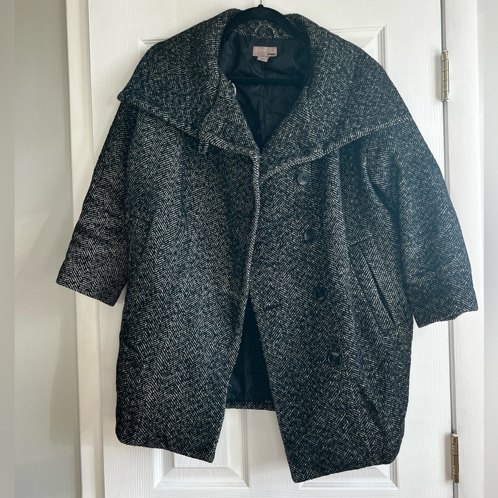 Houndstooth Cocoon Coat